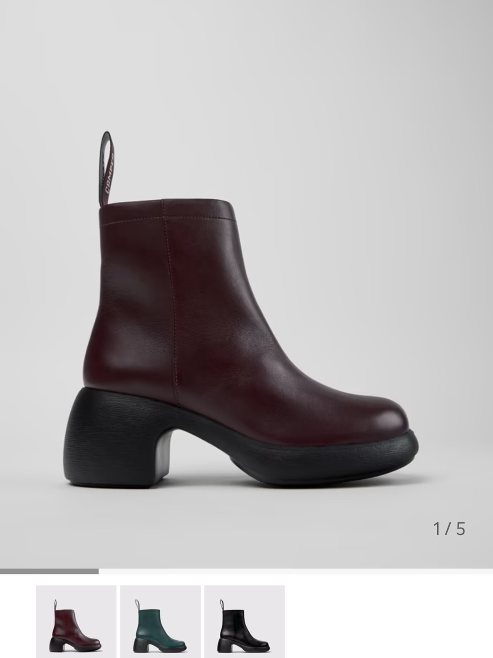 NWT Camper Thelma II Burgundy Leather Platform Ankle Boots - Picture 10 of 10